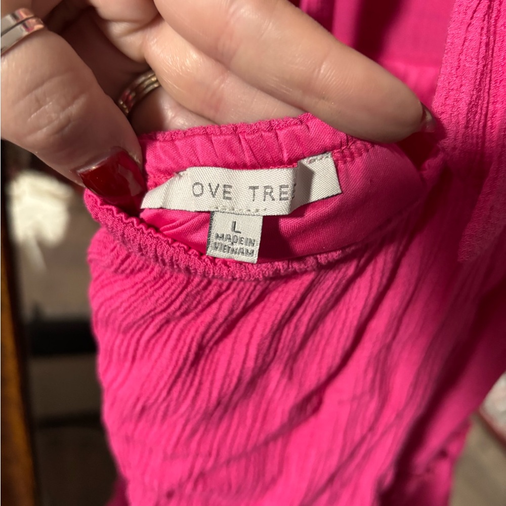 Love Tree Hot Pink Textured Sundress - Picture 5 of 5